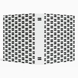 Black and White "Equals" Math Symbol Lino Cut Binder