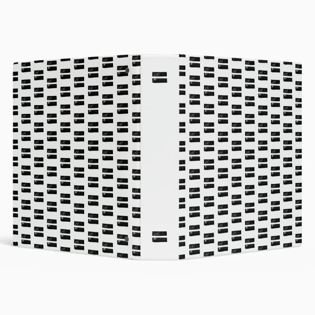 Black and White "Equals" Math Symbol Lino Cut Binder (Background)