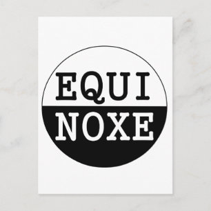 black and white equinox postcard