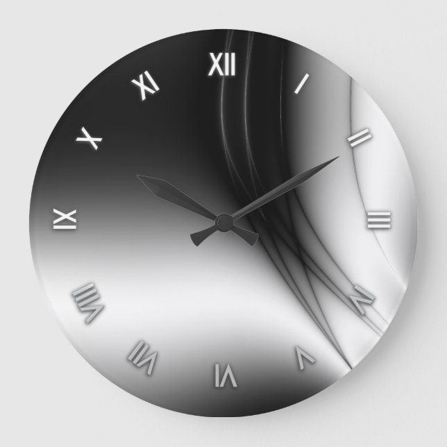 Black and White Estuary Wall Clock (Front)