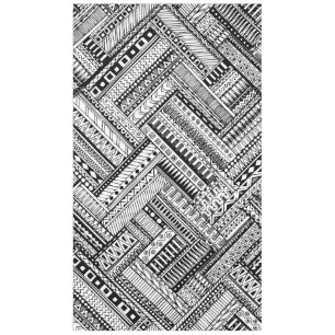 Black and White Ethinic Mix Pattern Tablecloth