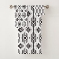 Black and white ethnic ikat geometric pattern