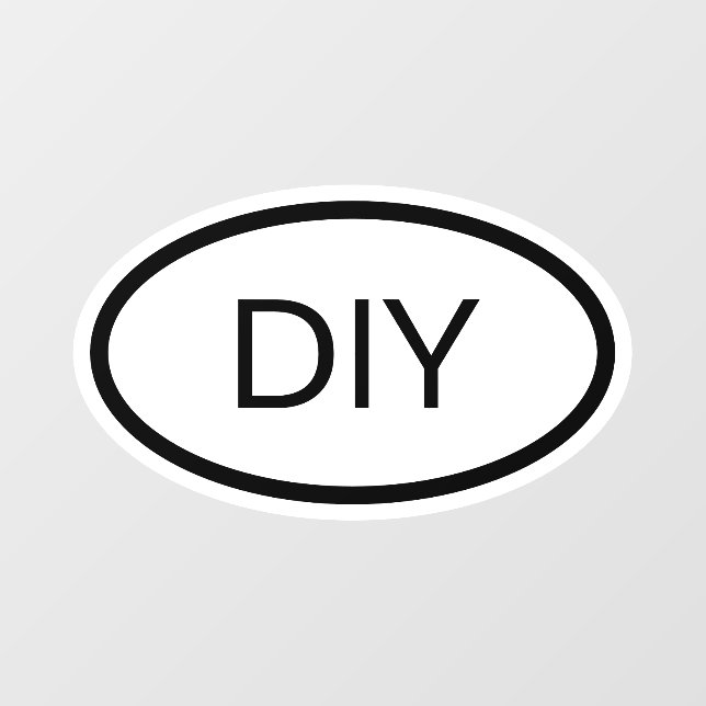 Black and White Euro Style Oval 3 Letter Window Cling (Sheet)