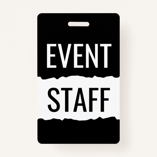 Black And White Event Staff Badges (Front)