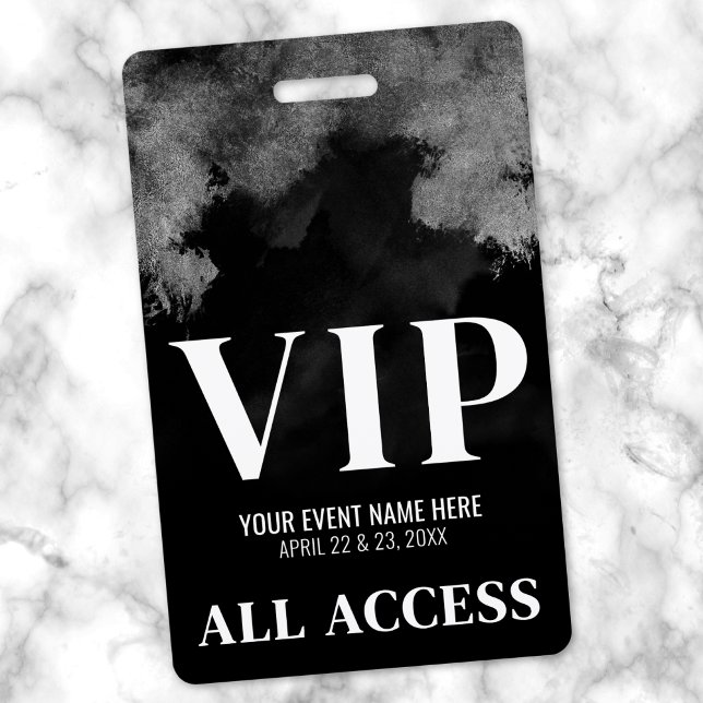 Black And White Event VIP Party Badge (Black White Event VIP Badge)
