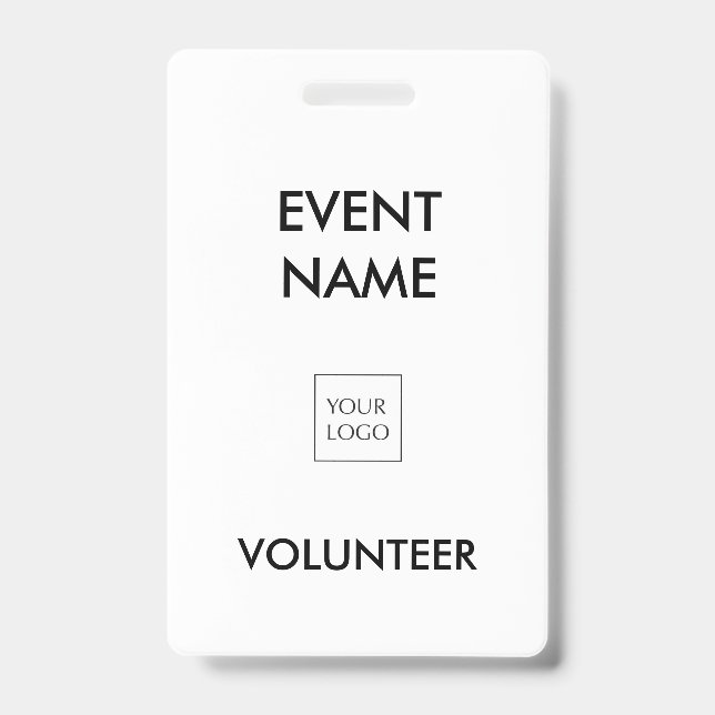 Black and White Event Volunteer Logo Badge (Front)
