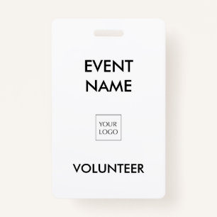 Black and White Event Volunteer Logo Badge