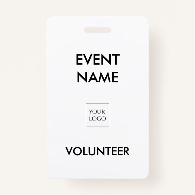 Black and White Event Volunteer Logo Badge (Front)