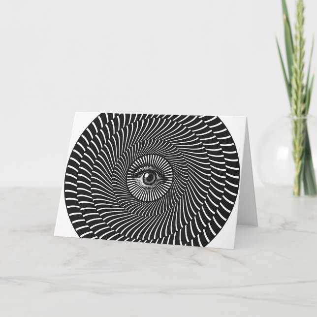 Black and White Eye Circular Graphic Card (Front)