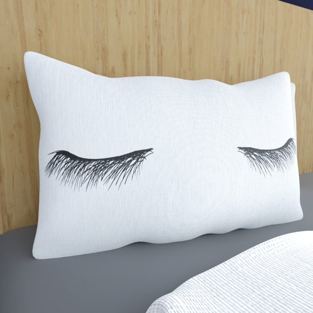 Black and White Eyes Asleep Mascara Lashes Pillowcase (Ssshhhh. Don't wake her up. A fun eyelash pillowcase just for you)
