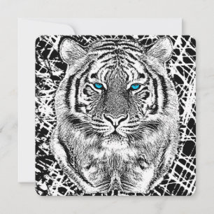 Black And White Eyes Tiger Graphic