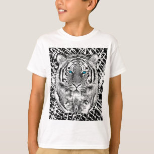 Black And White Eyes Tiger Graphic T-Shirt
