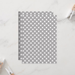 Black and white fabric design featuring intricate  invitation