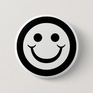 BLACK AND WHITE FACE 2 INCH ROUND BUTTON