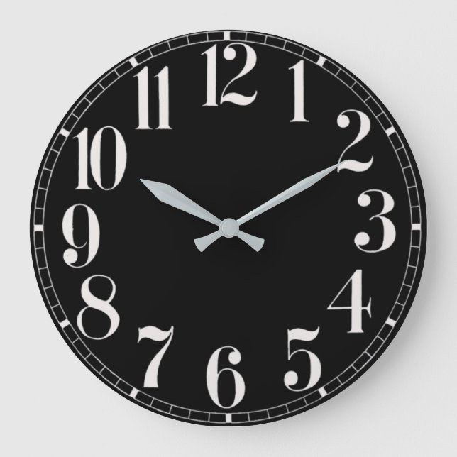 Black and White Face Wall Clock (Front)