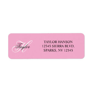 Black and White Fancy Monogram Pink