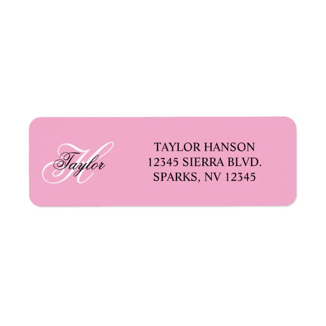 Black and White Fancy Monogram Pink (Front)