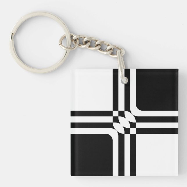 Black and white fantasy keychain (Front)