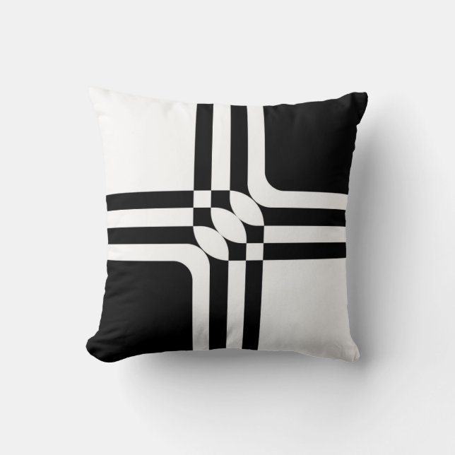 Black and white fantasy throw pillow (Front)