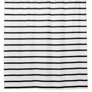 Black and White Fashion Stripes Shower Curtains