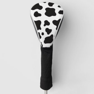 Black and white Faux Cowhide Driver Golf Head Cover
