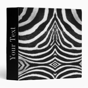 black and white faux fur stripes Zebra Print Binder