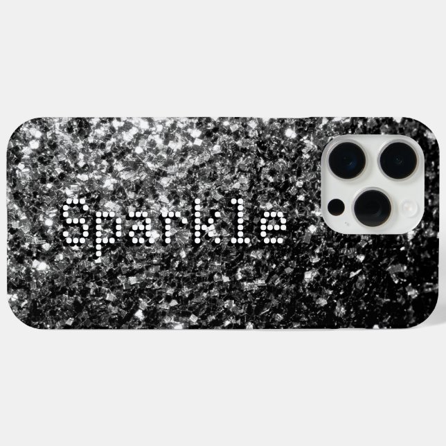 Black and white faux glitters sparkles Your text Case-Mate iPhone Case (Back (Horizontal))