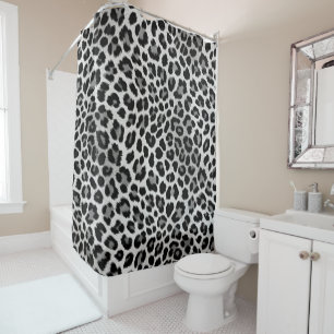 Black and White Faux Leopard Skin Pattern Print