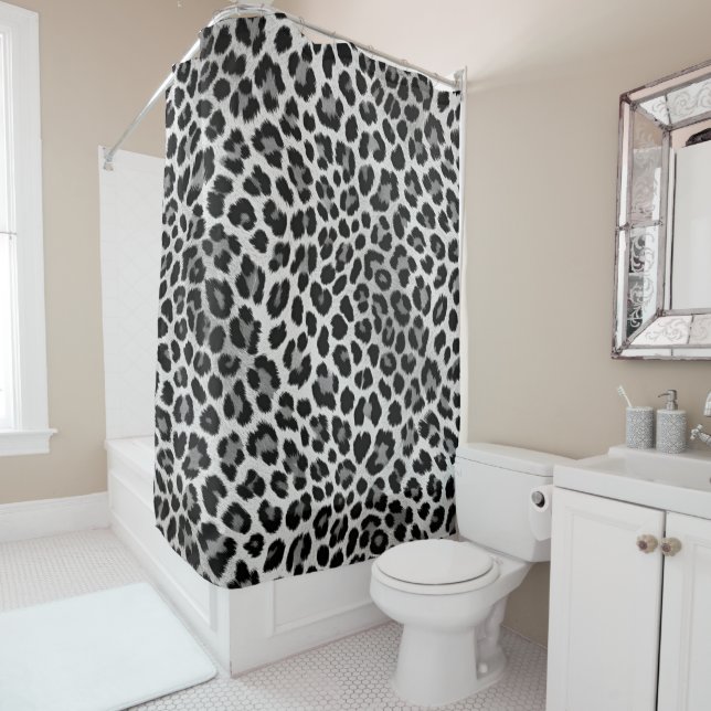 Black and White Faux Leopard Skin Pattern Print (In Situ)