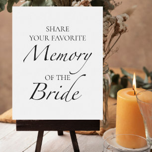 Black and White Favourite Memory Of The Bride Sign