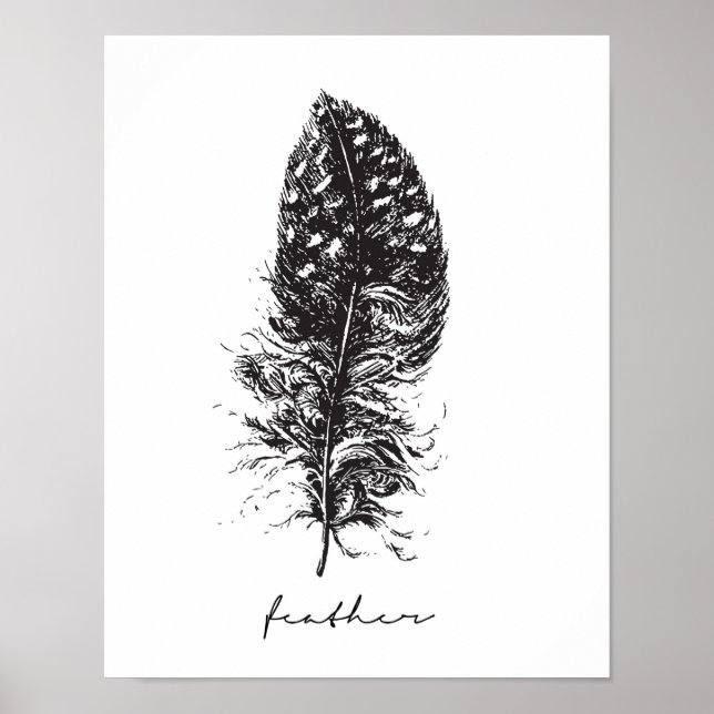 Black and white feather poster (Front)
