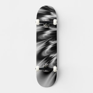 Black and White Feathers Skateboard