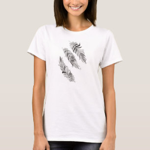 black and white feathers T-Shirt