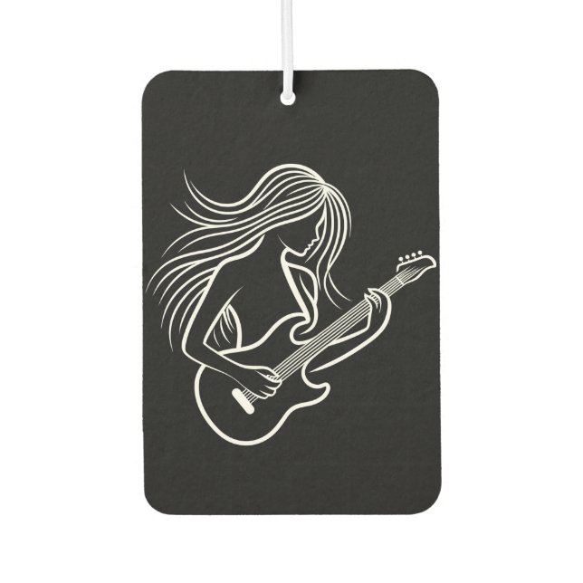 Black and White Female Stick Figure Playing Air Freshener (Front)