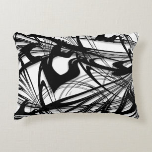 Black and White Fern Glen Accent Pillow