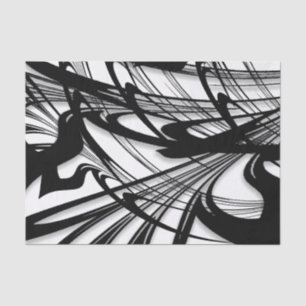 Black and White Fern Glen Tissue Paper