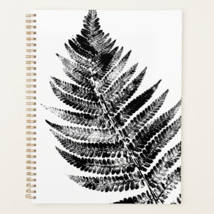 Black and White Fern Leaf Print Planner