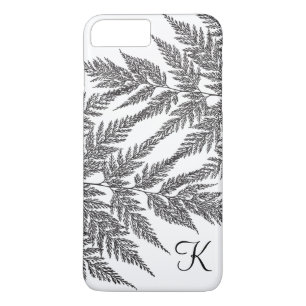 Black and White Fern Silhouette Monogram Case-Mate iPhone Case
