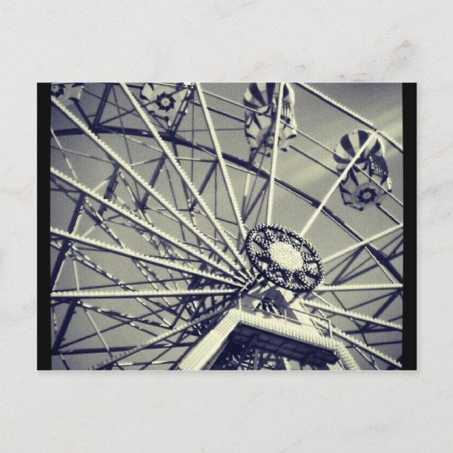 Black and white ferris wheel postcard (Front)