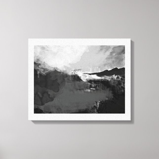 Black and white fictional painting canvas print (Front)