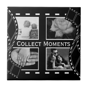 Black and White Film Reel Custom Photo Tile