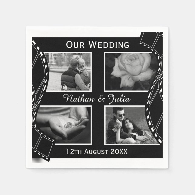 Black and White Film Reel Napkin (Front)