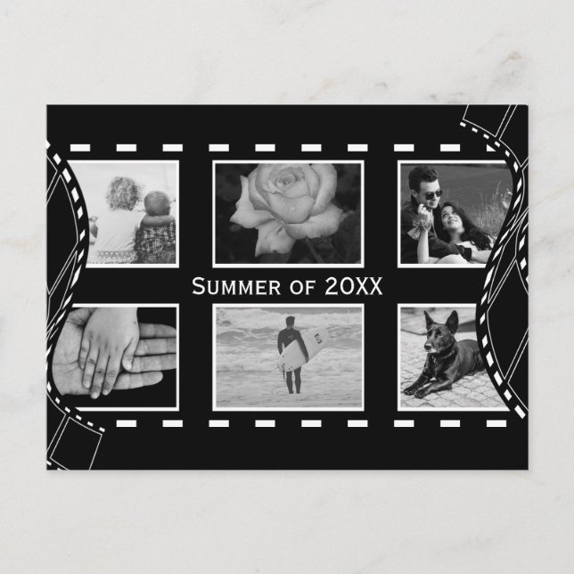 Black and White Film Reel Postcard (Front)