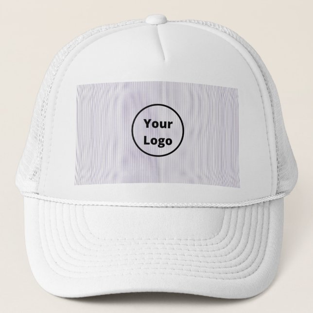 Black and white fine stripes trucker hat (Front)