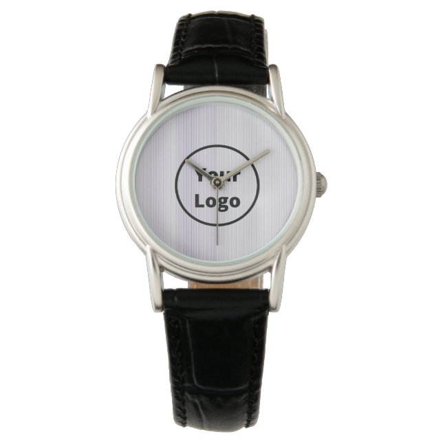 Black and white fine stripes watch (Front)