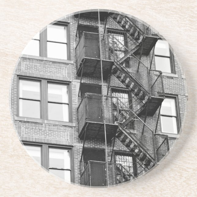 Black and White Fire Escape Coaster (Front)
