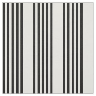 Black and white five stripe pattern fabric