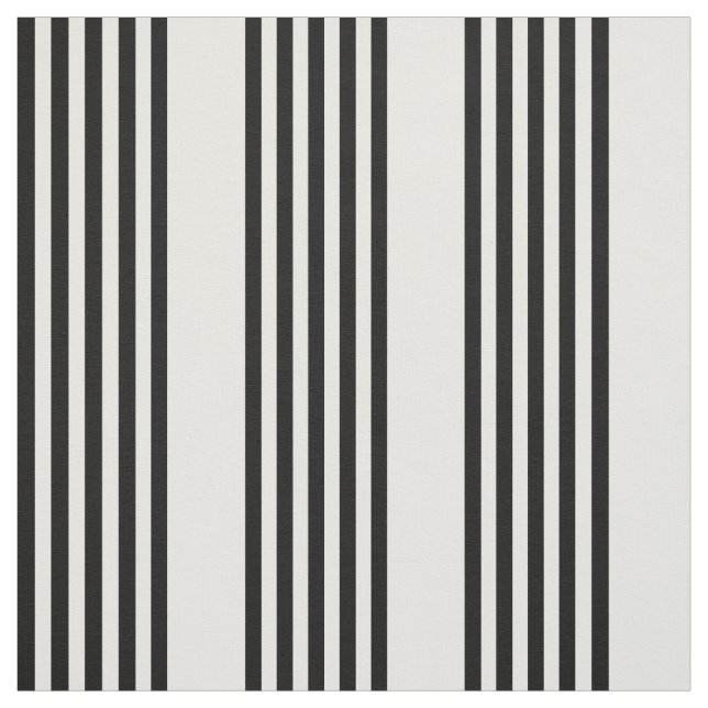 Black and white five stripe pattern fabric (Swatch)