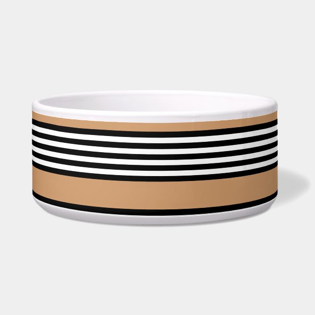 Black and white five stripe pattern with tan (Front)