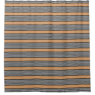 Black and white five stripe pattern with tan